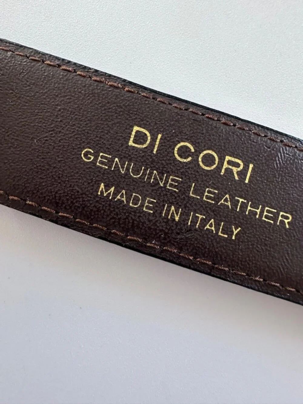 DI CORI Genuine Brown Leather Belt Made in Italy